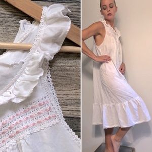 Vintage Cotton Edwardian Peasant Nightgown